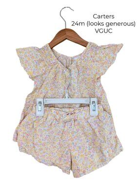 Carters Floral Shorts & Shirt Set 24M Girls Clothing Small Shop
